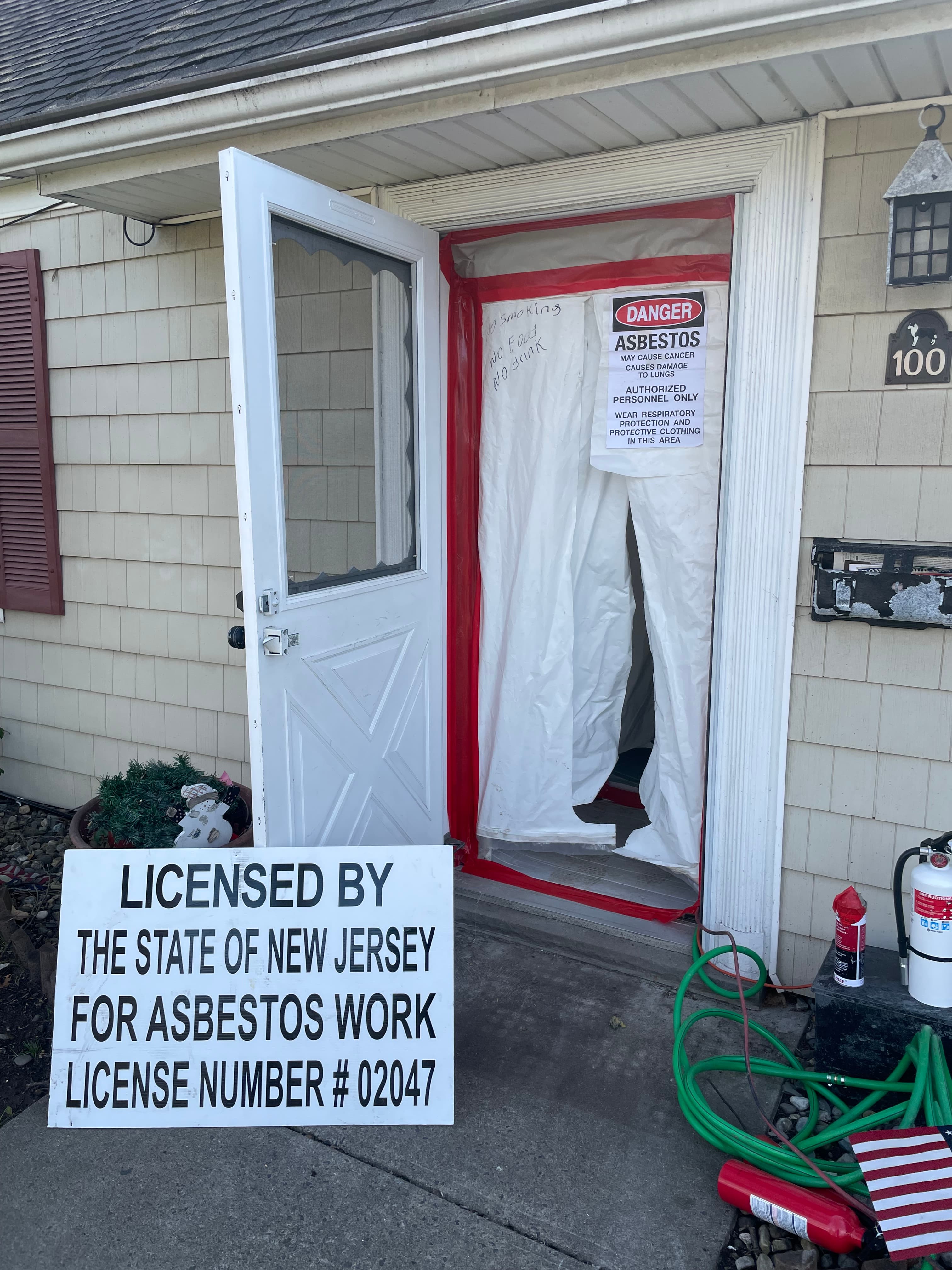 Asbestos removal in progress